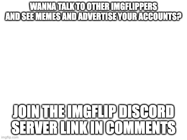 dont take this one down | WANNA TALK TO OTHER IMGFLIPPERS AND SEE MEMES AND ADVERTISE YOUR ACCOUNTS? JOIN THE IMGFLIP DISCORD SERVER LINK IN COMMENTS | image tagged in discord | made w/ Imgflip meme maker