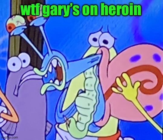 Cursed and painful gary | wtf gary’s on heroin | image tagged in cursed and painful gary | made w/ Imgflip meme maker