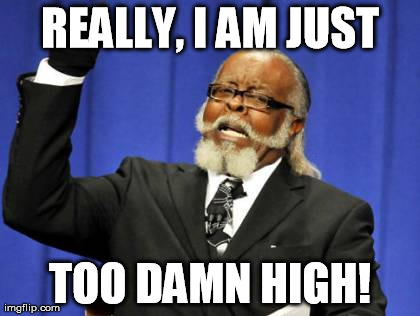 Too Damn High | REALLY, I AM JUST TOO DAMN HIGH! | image tagged in memes,too damn high | made w/ Imgflip meme maker