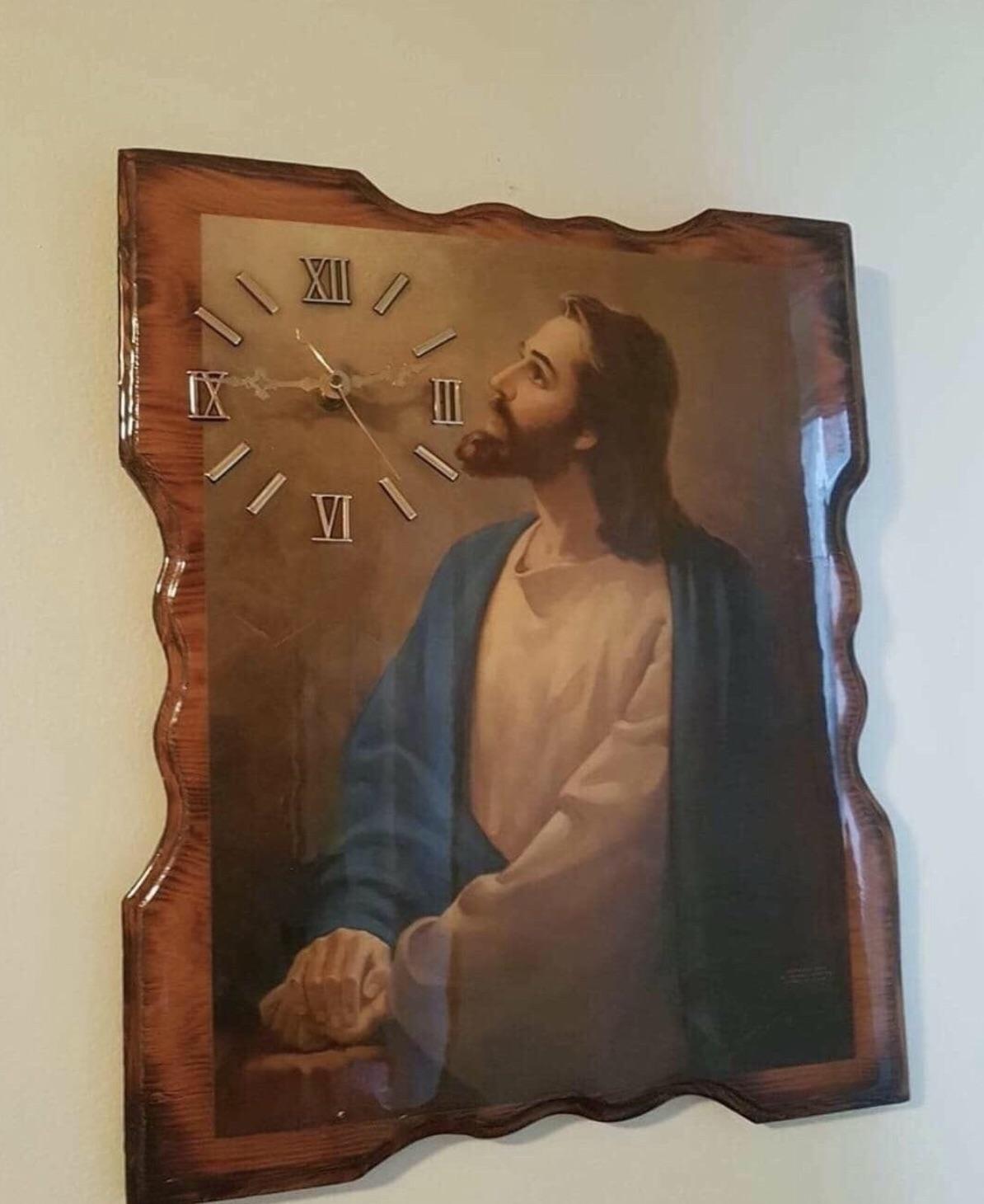 High Quality Jesus clock Blank Meme Template