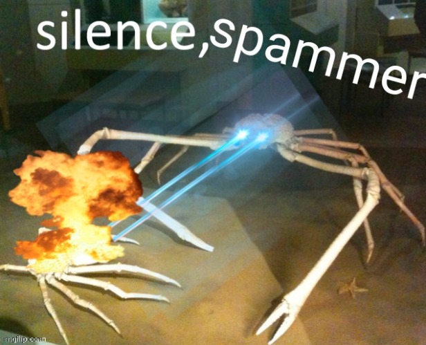 silence spammer | image tagged in silence spammer | made w/ Imgflip meme maker