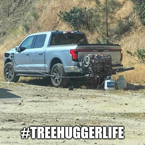 Fake tree hugger | #TREEHUGGERLIFE | image tagged in truck | made w/ Imgflip meme maker