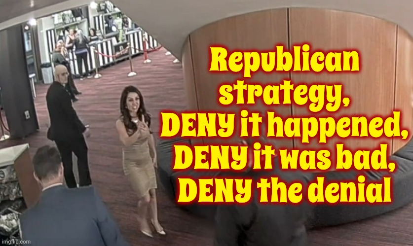 Denial | Republican strategy,
DENY it happened,
DENY it was bad,
DENY the denial | image tagged in handy boebert,denial,scumbag republicans,scumbag maga,deplorable,memes | made w/ Imgflip meme maker