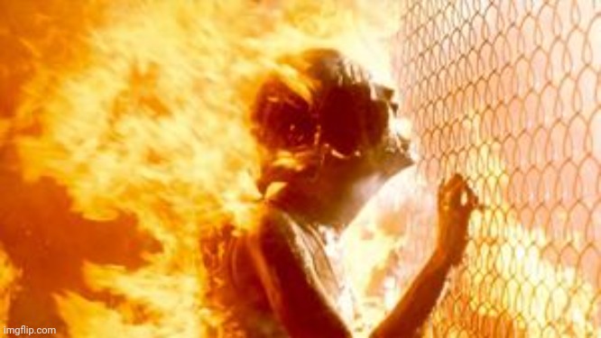 Terminator 2 burning | image tagged in terminator 2 burning | made w/ Imgflip meme maker