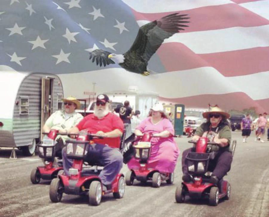 High Quality OLD FAT MAGA ON SCOOTERS Blank Meme Template