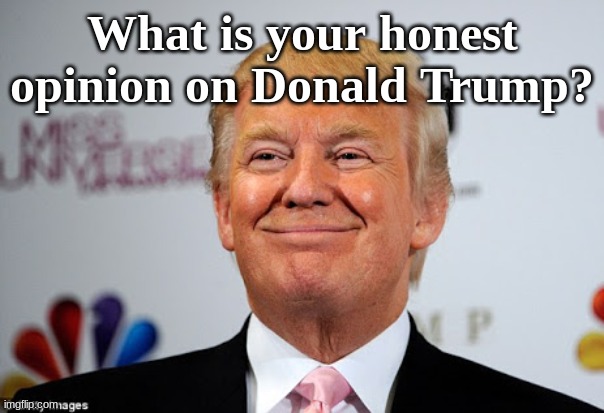 . | What is your honest opinion on Donald Trump? | image tagged in donald trump approves | made w/ Imgflip meme maker