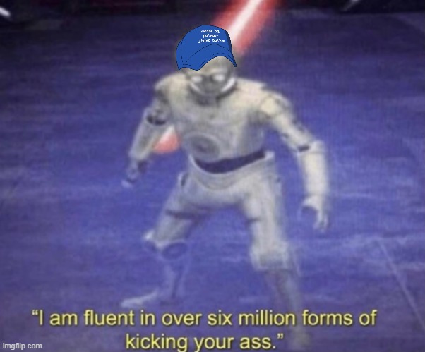 I am fluent in over six million forms of kicking your ass | image tagged in i am fluent in over six million forms of kicking your ass | made w/ Imgflip meme maker