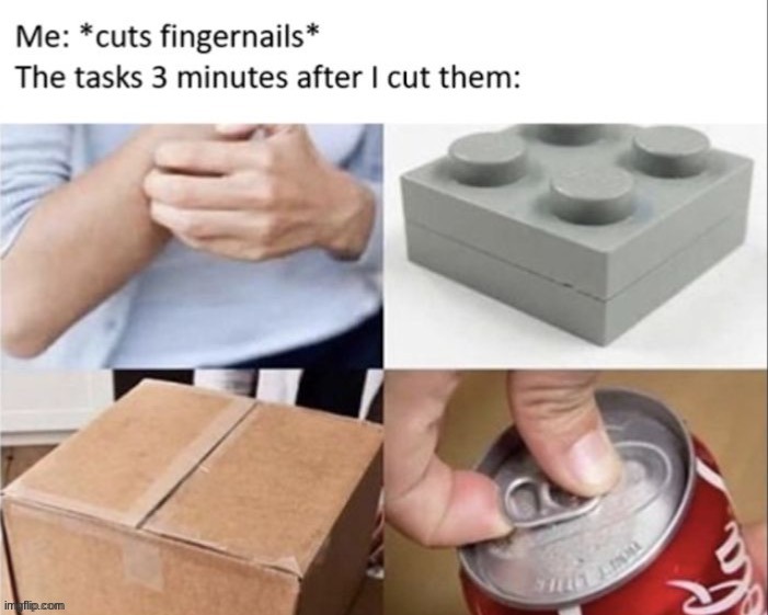 Or if you just don't have fingernails like me | image tagged in memes,funny | made w/ Imgflip meme maker