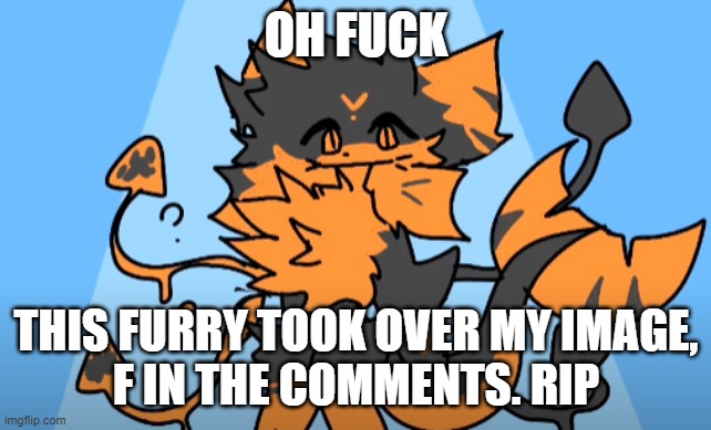 OH FUCK THIS FURRY TOOK OVER MY IMAGE,
F IN THE COMMENTS. RIP | made w/ Imgflip meme maker