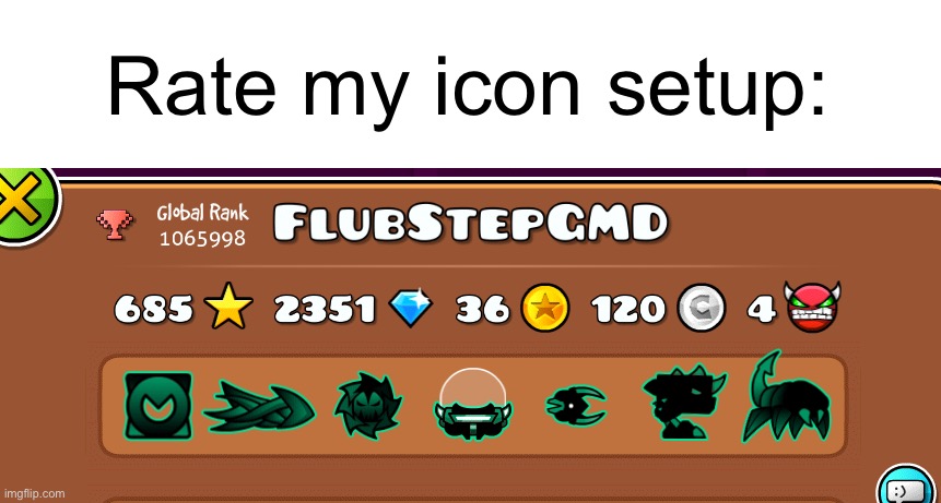 1-10 please | Rate my icon setup: | made w/ Imgflip meme maker