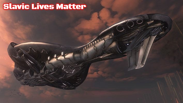 Slavic Covenant CCS-Class Cruiser | Slavic Lives Matter | image tagged in slavic covenant ccs-class cruiser,slavic,russo-ukrainian war,halo | made w/ Imgflip meme maker