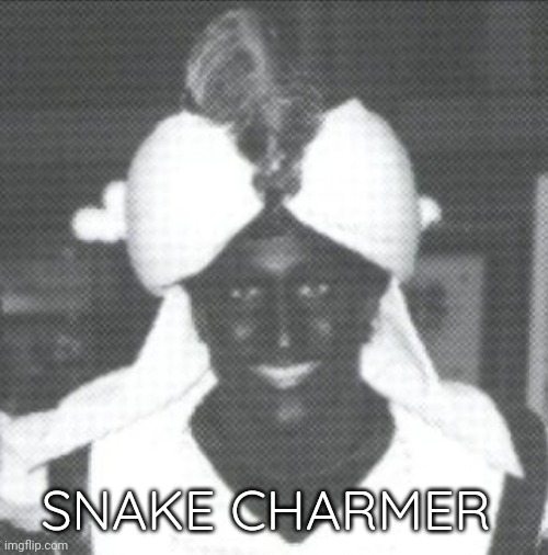 He's charmed many a foot long snake. Milked many a poisonous one. | SNAKE CHARMER | image tagged in justin trudeau blackface | made w/ Imgflip meme maker