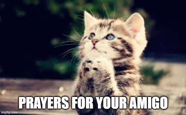 prayer | PRAYERS FOR YOUR AMIGO | image tagged in prayer | made w/ Imgflip meme maker
