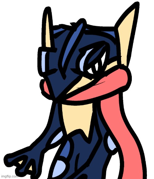 Greninja (drawn by Nugget) | image tagged in greninja drawn by nugget | made w/ Imgflip meme maker
