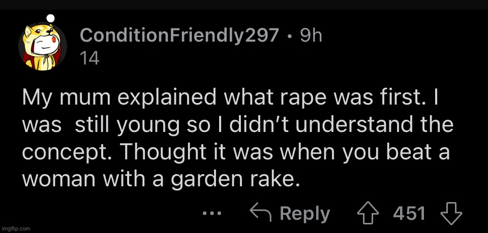 For context: this was on a post in r/teenagers asking “what age did you learn about sex?” | made w/ Imgflip meme maker