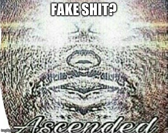 Real Shit Ascended | FAKE SHIT? | image tagged in real shit ascended | made w/ Imgflip meme maker