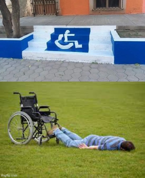 I love wheelchair accessibility | image tagged in stairs,sleeping | made w/ Imgflip meme maker