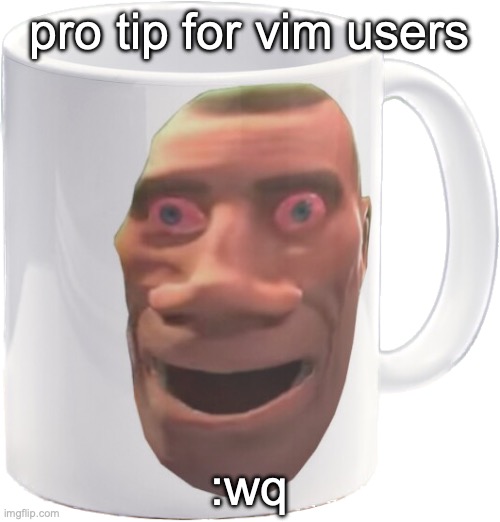 ydyk | pro tip for vim users; :wq | image tagged in weed mug | made w/ Imgflip meme maker