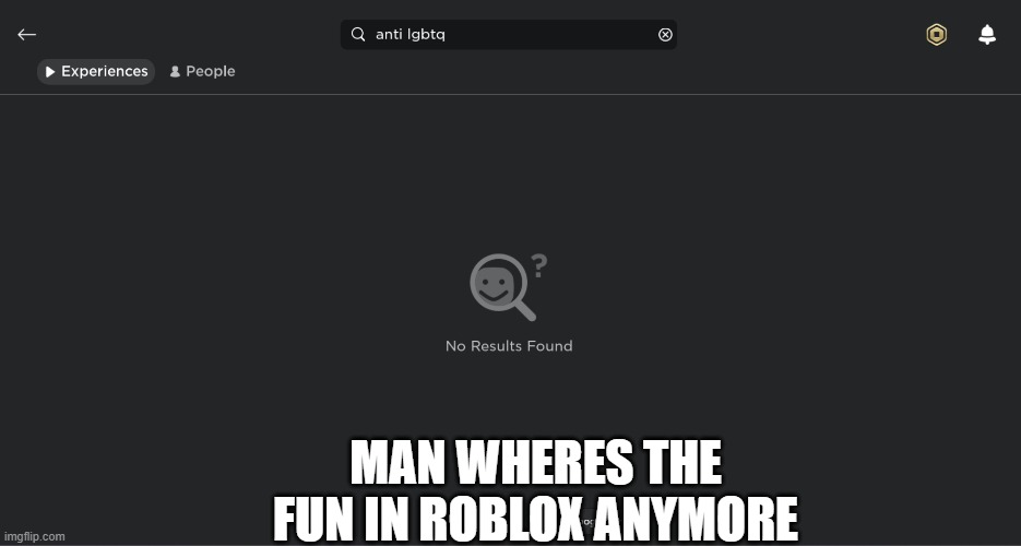 this is a joke so please don't get serious about anything | MAN WHERES THE FUN IN ROBLOX ANYMORE | image tagged in anti-lgbtq,roblox,memes | made w/ Imgflip meme maker