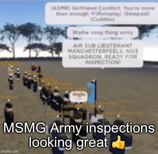 MSMG Army inspections looking great 👍 | made w/ Imgflip meme maker