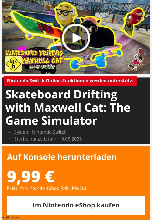 Skateboard Drifting Simulator with Maxwell Cat: The Game (2023)