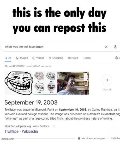 only day | image tagged in troll face | made w/ Imgflip meme maker