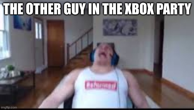 tyler1 scream | THE OTHER GUY IN THE XBOX PARTY | image tagged in tyler1 scream | made w/ Imgflip meme maker
