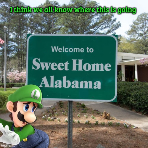 Stop it. Get some help | I think we all know where this is going | image tagged in welcome to sweet home alabama,alabama,luigi | made w/ Imgflip meme maker