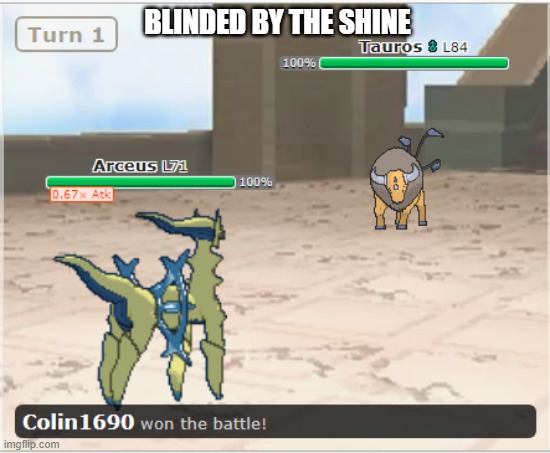 Blinded by the Shine | BLINDED BY THE SHINE | image tagged in pokemon,shiny | made w/ Imgflip meme maker