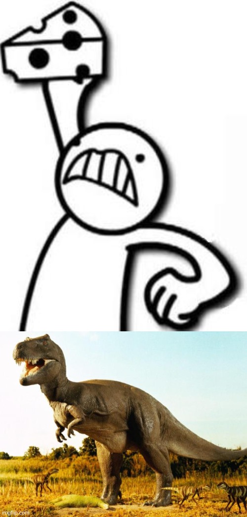 image tagged in cheese throw,t-rex | made w/ Imgflip meme maker