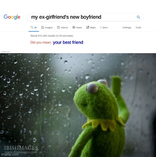 can you relate? | my ex-girlfriend's new boyfriend; your best friend | image tagged in did you mean,kermit window | made w/ Imgflip meme maker