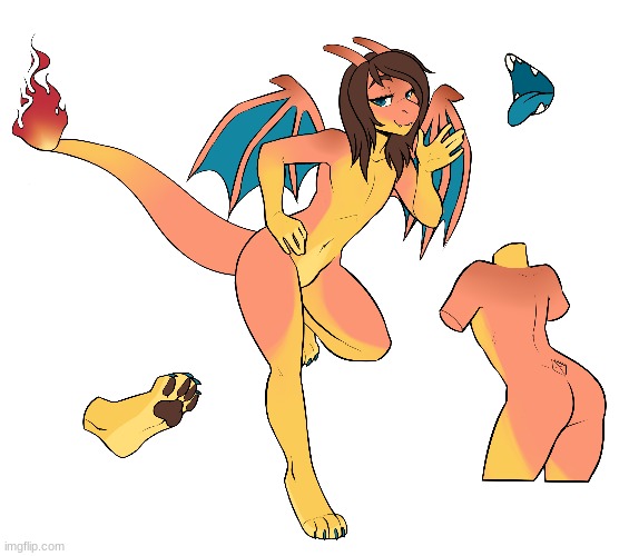femboi charizard sona?!?!? (art by Hermes12) | image tagged in pokemon | made w/ Imgflip meme maker