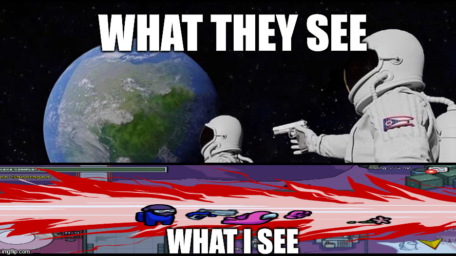 Always Has Been Meme | WHAT THEY SEE; WHAT I SEE | image tagged in memes,always has been | made w/ Imgflip meme maker