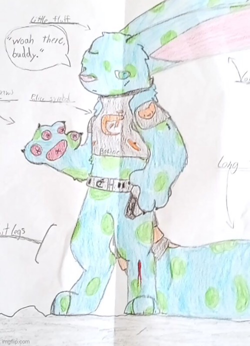 Frens oc - Zanny. (I CANT- HE FRICKING ADDED SCARS AND BLOOD AND A BG WTF IM SO MAD AT HIM WHO DOES THAT TO A GIFT-) | made w/ Imgflip meme maker