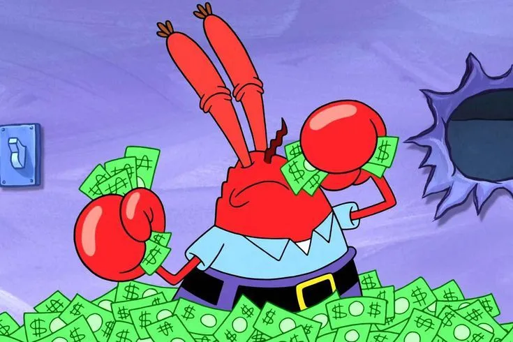 High Quality Mr. Krabs Loves Money Blank Meme Template