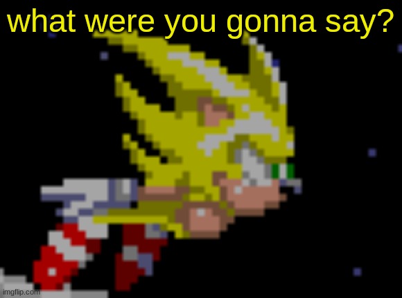 S.Sonic temp #1 | what were you gonna say? | image tagged in s sonic temp 1 | made w/ Imgflip meme maker