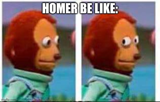 Monkey Puppet | HOMER BE LIKE: | image tagged in monkey puppet | made w/ Imgflip meme maker