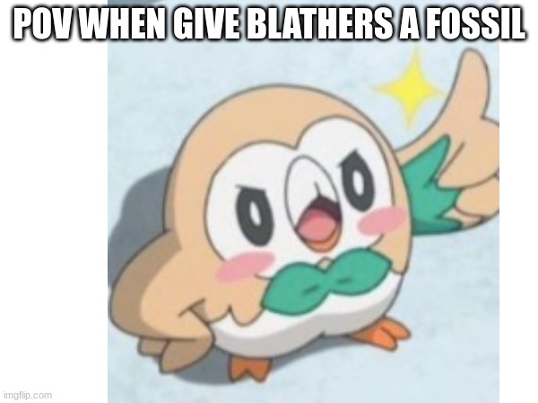 Blathers | POV WHEN GIVE BLATHERS A FOSSIL | image tagged in memes | made w/ Imgflip meme maker