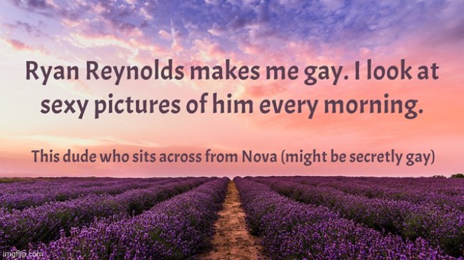 Nova said i could post this so i am (there's another one coming lol)(Nova: LETSGO) | image tagged in lgbtq,quotes,ryan reynolds,gay | made w/ Imgflip meme maker