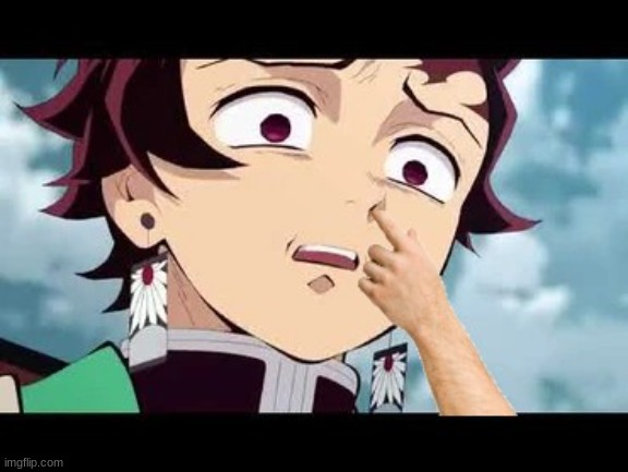 tanjiro picking nose | image tagged in disgusted tanjiro,picking nose,funny,demon slayer | made w/ Imgflip meme maker