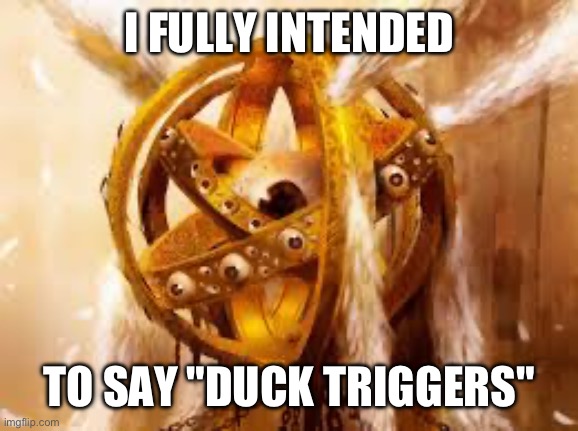 I FULLY INTENDED; TO SAY "DUCK TRIGGERS" | made w/ Imgflip meme maker