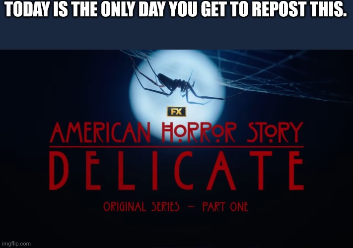 TODAY IS THE ONLY DAY YOU GET TO REPOST THIS. | made w/ Imgflip meme maker