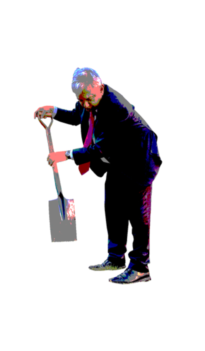 Amlo pendejo cavando con pala Blank Meme Template