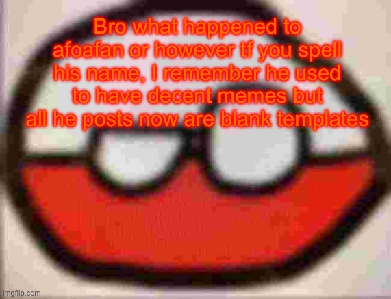 puolen | Bro what happened to afoafan or however tf you spell his name, I remember he used to have decent memes but all he posts now are blank templates | image tagged in puolen | made w/ Imgflip meme maker
