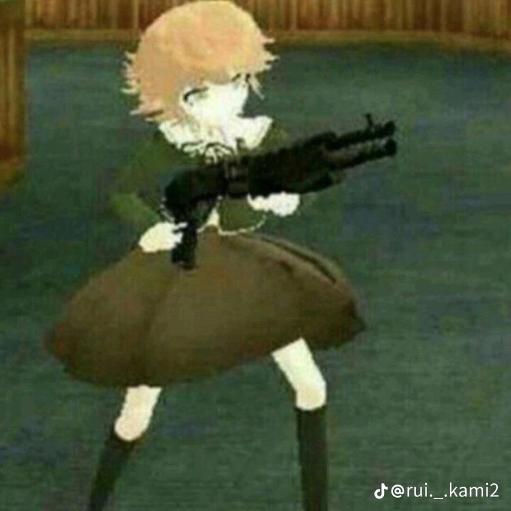 Chihiro with gun Blank Meme Template