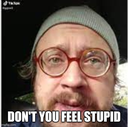 Don't you feel stupid? | DON'T YOU FEEL STUPID | image tagged in don't you feel stupid | made w/ Imgflip meme maker