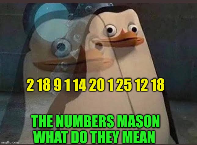 THE NUMBERS MASON! | 2 18 9 1 14 20 1 25 12 18; THE NUMBERS MASON WHAT DO THEY MEAN | image tagged in zone out,meme,black ops | made w/ Imgflip meme maker
