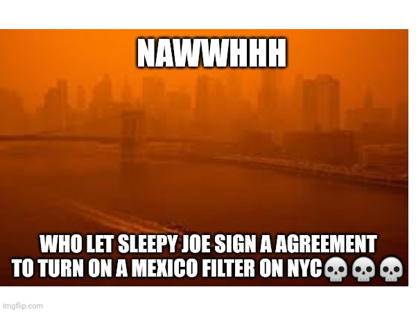 Nahhhh?? | NAWWHHH; WHO LET SLEEPY JOE SIGN A AGREEMENT TO TURN ON A MEXICO FILTER ON NYC💀💀💀 | image tagged in mexico,nyc | made w/ Imgflip meme maker