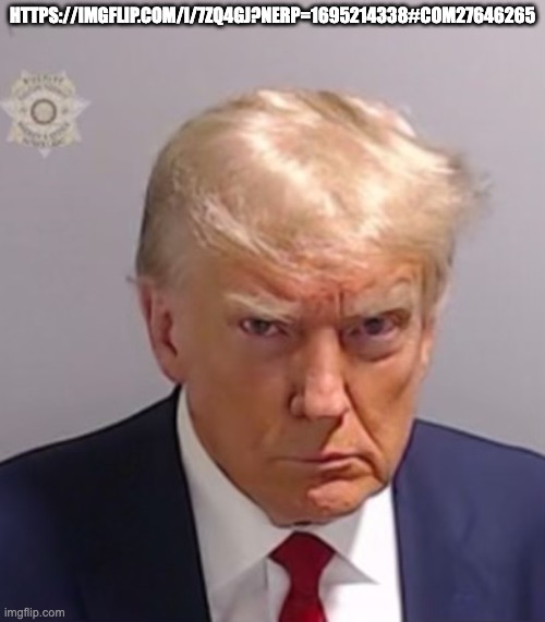 some bitch who replies to ALL our comments and says something stupid, thus breaking our rules as being underage | HTTPS://IMGFLIP.COM/I/7ZQ4GJ?NERP=1695214338#COM27646265 | image tagged in donald trump mugshot | made w/ Imgflip meme maker