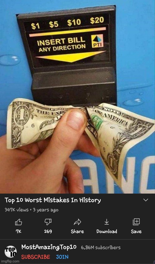 Bill insert | image tagged in top 10 worst mistakes in history,bill,cash,dollar bill,memes,money | made w/ Imgflip meme maker